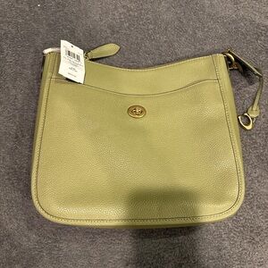 Coach Moss Green Leather Shoulder Bag